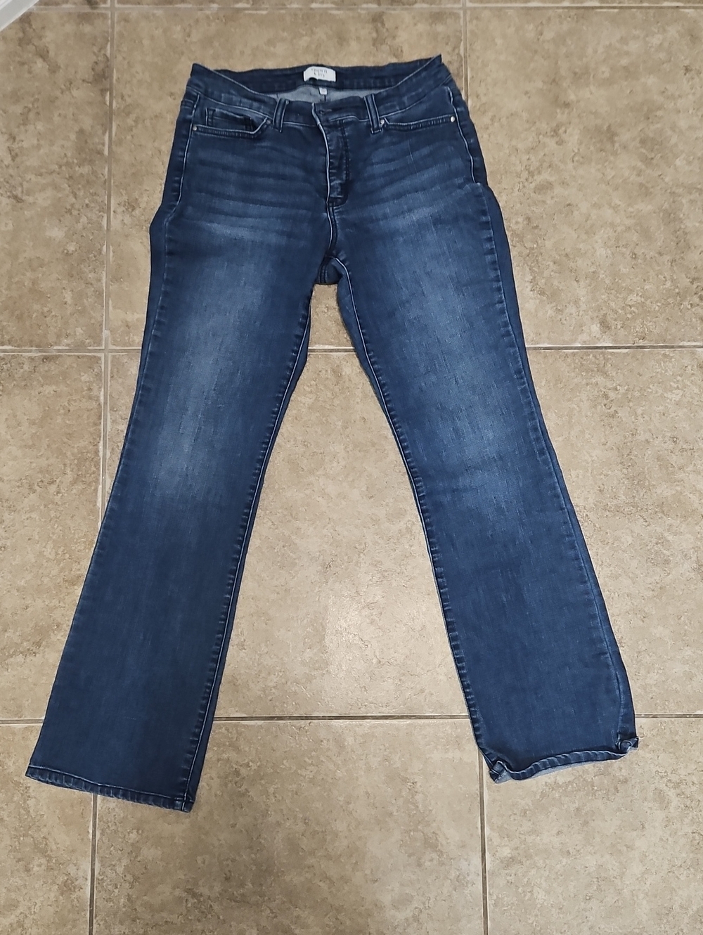 crown & ivy Women's Dark Blue Flare Jeans